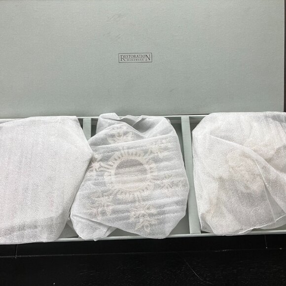 New In the Box Restoration Hardware Snowflake Tealight Candle Holders Set of 3